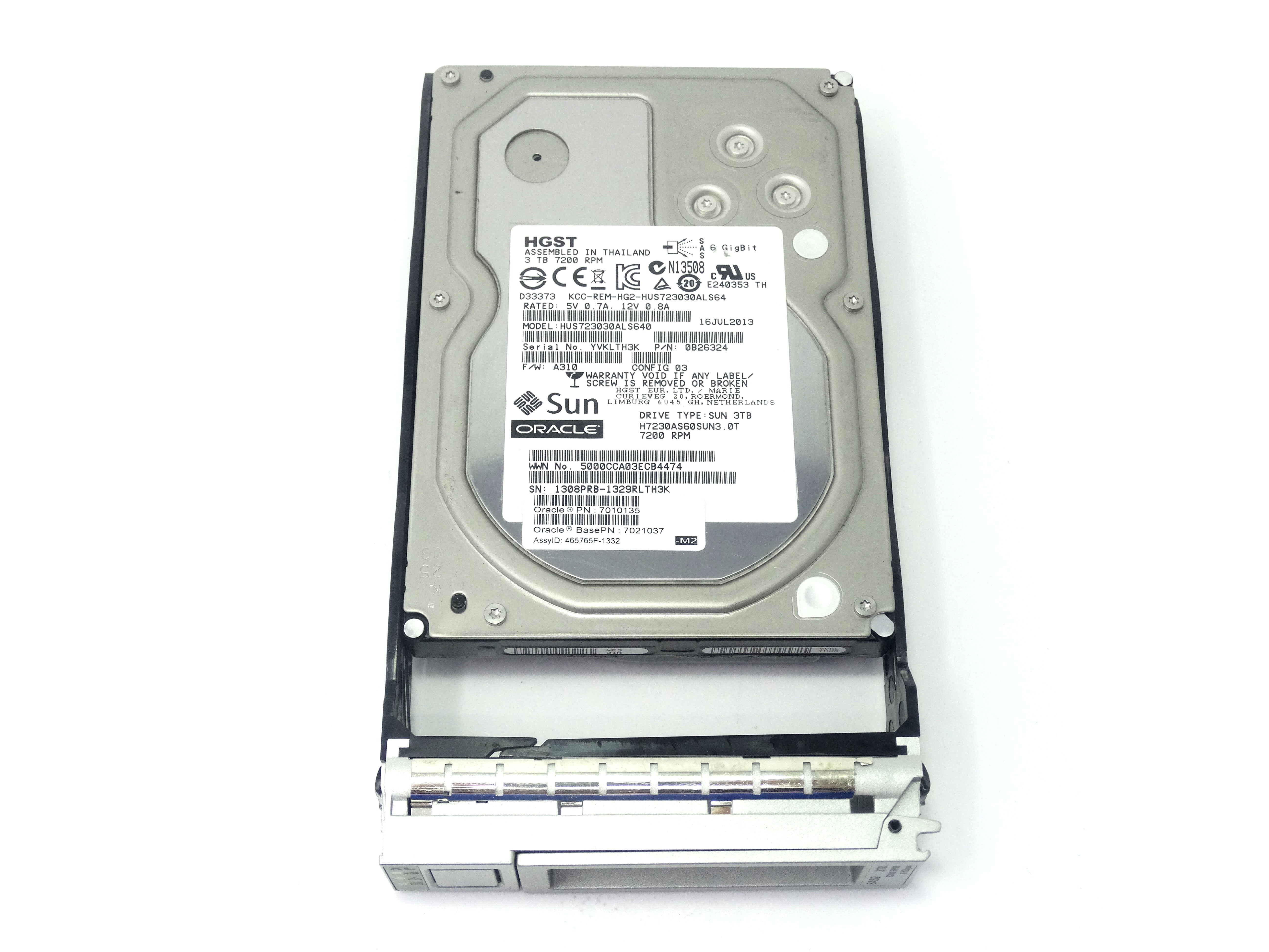 Sun Oracle 3TB 7.2K 6Gbps SAS 3.5'' Hard Drive (KCC-REM-HG2-HUS723030ALS64)
