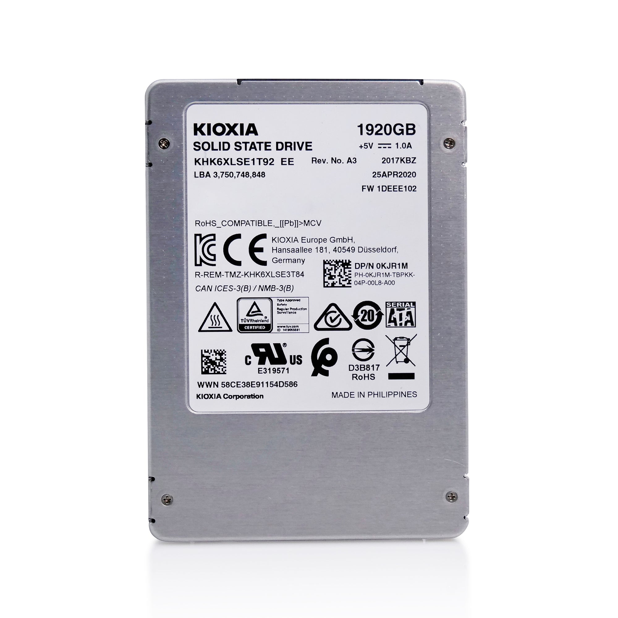 Dell/Kioxia HK6-DC KHK6XLSE1T92 1.92TB SATA 6Gb/s 3D TLC 2.5in Refurbished SSD
