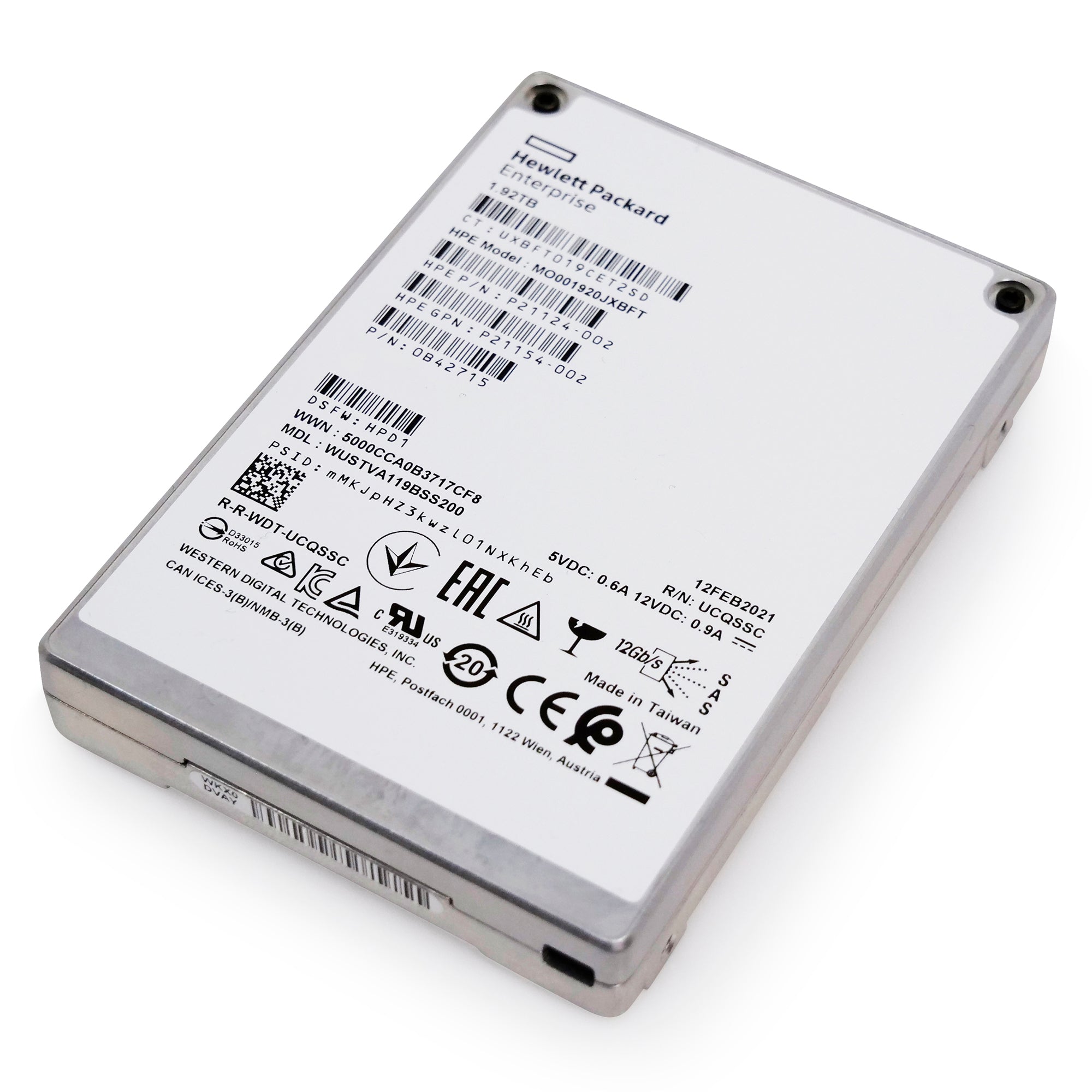 Western Digital/HP Ultrastar DC SS540 WUSTVA119BSS200 0B42715 1.92TB 1 DWPD SAS 12Gb/s 3D TLC 2.5in Read-Intensive Solid State Drive