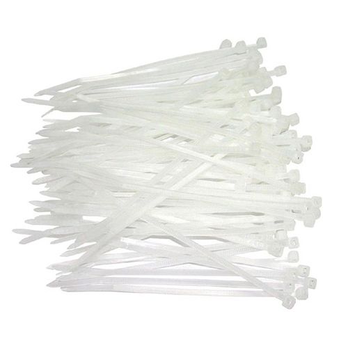 TrueConect 7-7/8'' x 3/32'' Nylon Cable Ties, 100/Pack - Neutral