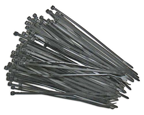 TrueConect 4'' x 3/32'' Nylon Cable Ties, 100/Pack - Black