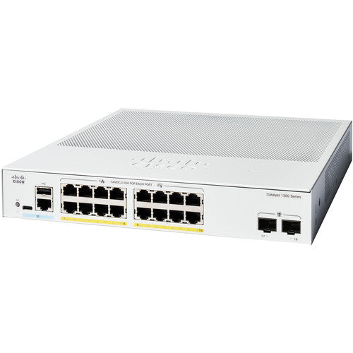 Cisco C1300-16FP-2G Catalyst 1300 16-Port Gigabit PoE+ Managed Switch with 2 SFP Uplinks