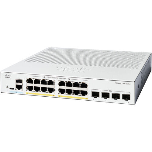 Cisco C1300-16P-4X Catalyst 1300 16-Port Gigabit PoE+ Managed Switch with 4x 10G SFP+ Uplinks