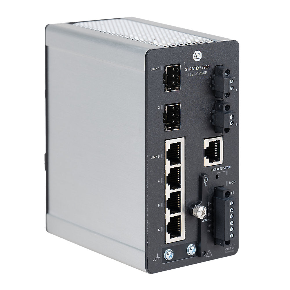 1783-CMS6B | Allen-Bradley Stratix 5200 Managed Switch 4x 10/100 Copper, 2x SFP 100/1000