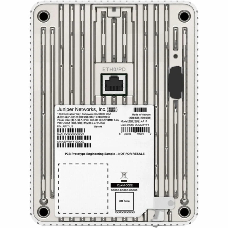 Mist AP17 Tri Band Wi-Fi 7 IEEE 802.11 a/b/g/n/ac/ax/be 9.38 Gbit/s Wireless Access Point - Indoor - Yes
