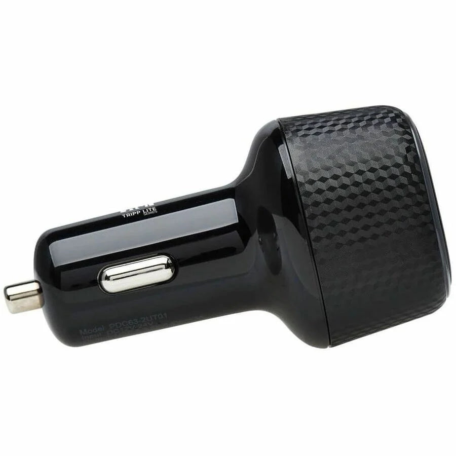 Eaton Tripp Lite Series Dual-Port USB Car Charger, 63W Max - USB-C PD 3.0 Up to 60W, USB-A QC 3.0 Up to 18W