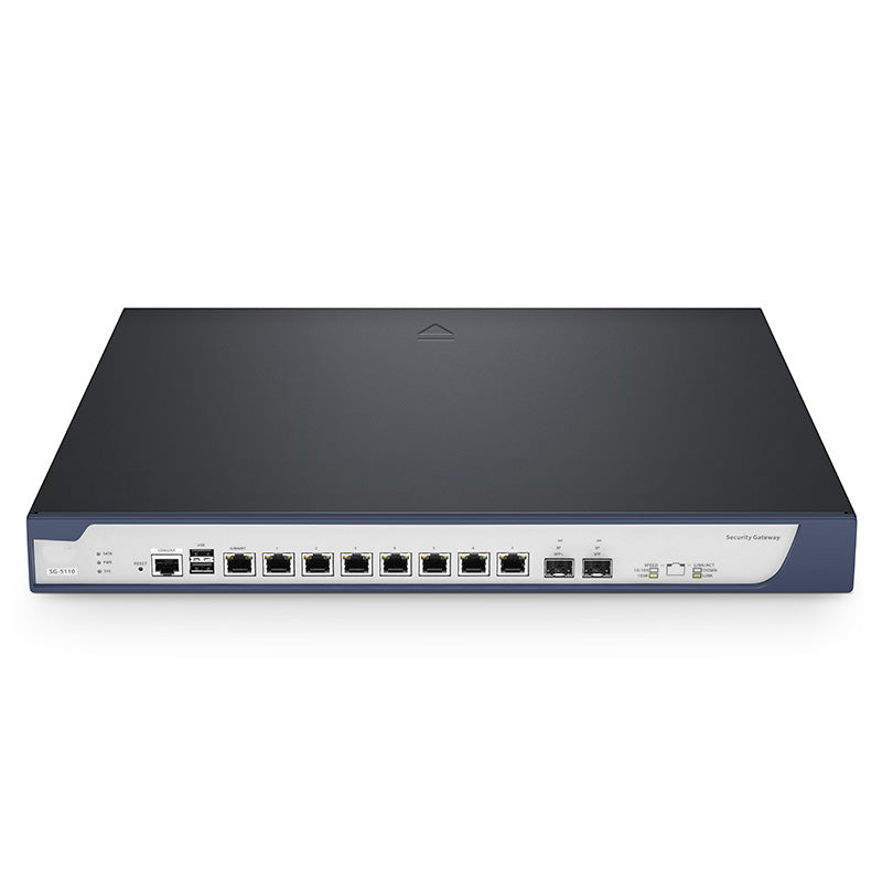 FS-SG-5110, Multi-WAN Security Gateway with 8 Gigabit RJ45 Ports, 1x SFP, 1x SFP+, Up to 10 WAN Ports, Built-in WLAN Controller, SPI Firewall, Routing, Support Load Balancing, IPSec/L2TP VPN and DoS Defense
