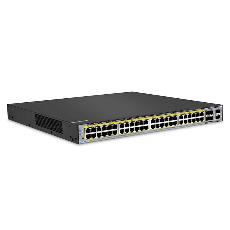 FS-S5860-48XMG-U, 48-Port Ethernet L3 PoE++ Switch, 48 x 10GBASE-T/Multi-Gigabit Ports, 4 x 25Gb SFP28 Uplinks, with 2 x 40Gb QSFP+ Uplinks, Support Stacking, Broadcom Chip
