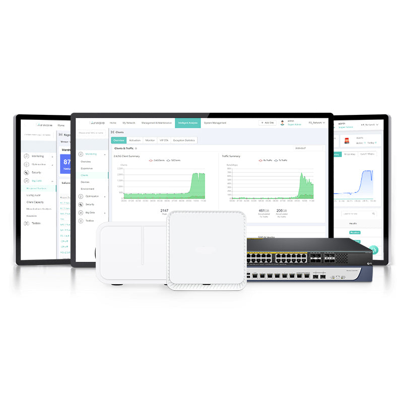 FS-AP-T565, Cloud Managed Wi-Fi 6 802.11ax 2400 Mbps Outdoor Access Point, Seamless Roaming & 2 x 2 MU-MIMO Dual Radios, Built-in Omni-Directional Antenna, Manageable via Airware, Controller or Standalone (Without PoE Injector)