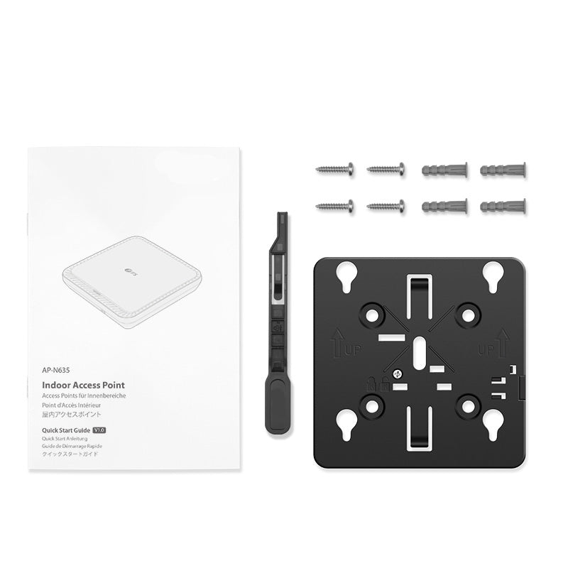 FS-AP-N635, Cloud Managed Wi-Fi 6E 802.11ax 7775 Mbps Indoor Access Point, Seamless Roaming & 4 × 4 MU-MIMO Three Radios, Manageable via Airware, Controller or Standalone (Without PoE Injector)