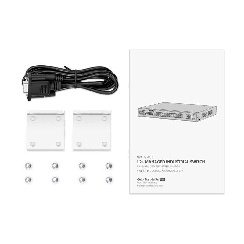 FS-IES3110-24TF, 24-Port Gigabit Ethernet L2+ Managed Industrial Switch, 24 x 10/100/1000BASE-T, with 4 x 1Gb Combo, -40 to 75°C Operating Temperature
