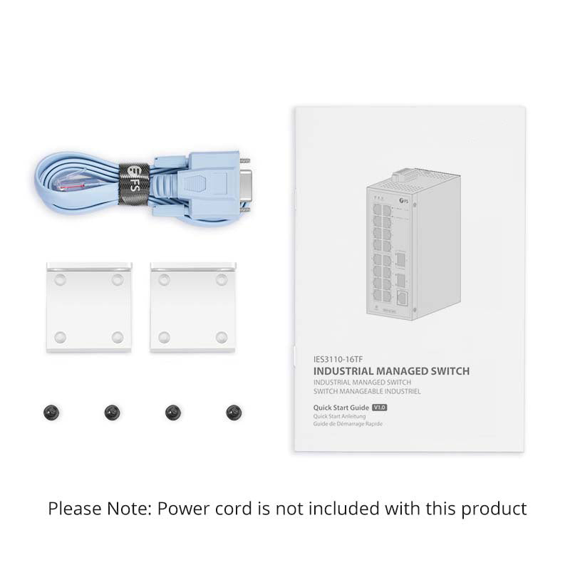 FS-IES3110-16TF, 16-Port Gigabit Ethernet L2 Managed Industrial Switch, 16 x 10/100/1000BASE-T, with 2 x 1Gb SFP, -40 to 75°C Operating Temperature