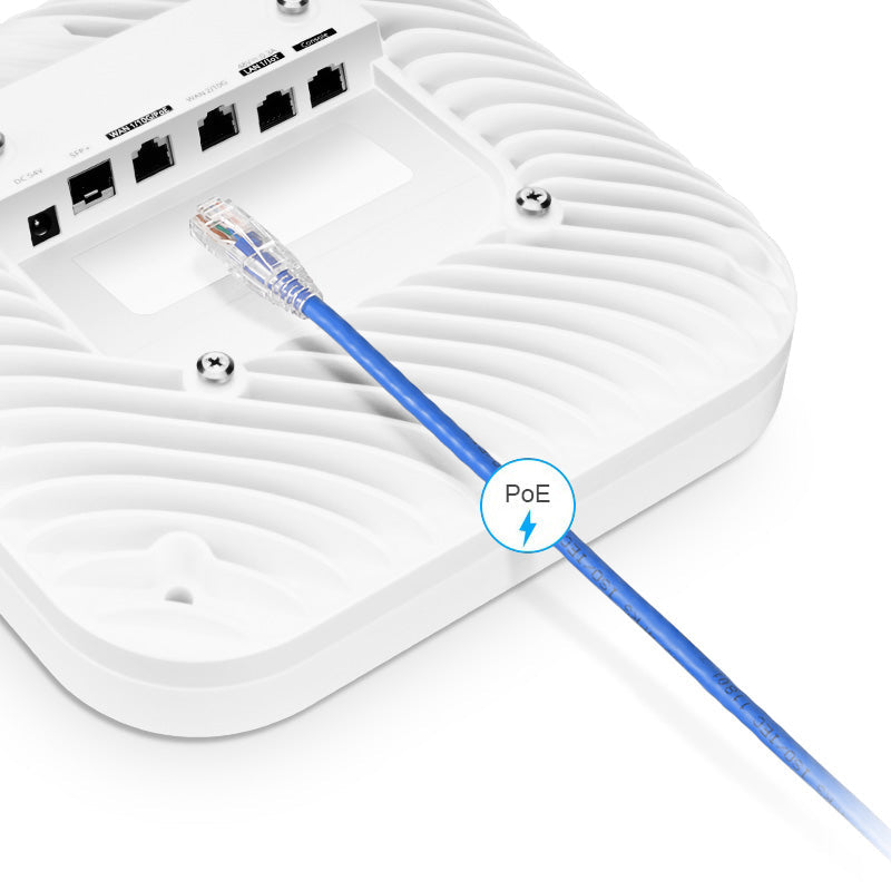 FS-AP-N755, Cloud Managed Wi-Fi 7 802.11be 24.436Gbps Indoor Access Point, Seamless Roaming & 4 × 4 MU-MIMO Five Radios, Manageable via Airware, Controller or Standalone (Without PoE Injector)