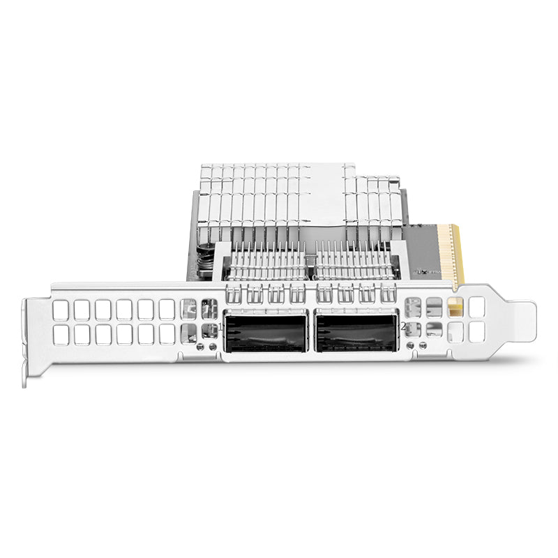 NVIDIA Mellanox FS-MCX755106AS-HEAT ConnectX-7 InfiniBand &amp; Ethernet Adapter Card 200GbE/NDR200, Dual-Port QSFP112, PCIe 5.0 x16, with x16 PCIe Extension Option, Secure Boot, Tall&amp;Short Bracket