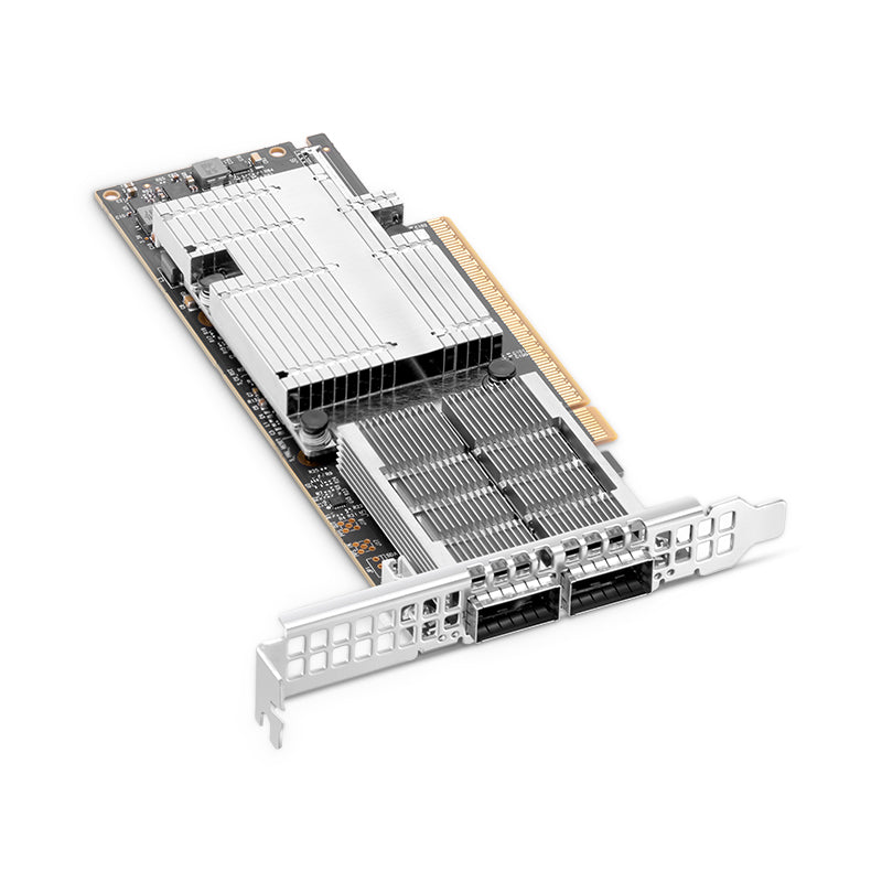 NVIDIA Mellanox FS-MCX755106AS-HEAT ConnectX-7 InfiniBand &amp; Ethernet Adapter Card 200GbE/NDR200, Dual-Port QSFP112, PCIe 5.0 x16, with x16 PCIe Extension Option, Secure Boot, Tall&amp;Short Bracket