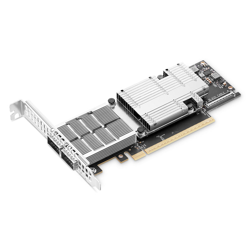 NVIDIA Mellanox FS-MCX755106AS-HEAT ConnectX-7 InfiniBand &amp; Ethernet Adapter Card 200GbE/NDR200, Dual-Port QSFP112, PCIe 5.0 x16, with x16 PCIe Extension Option, Secure Boot, Tall&amp;Short Bracket