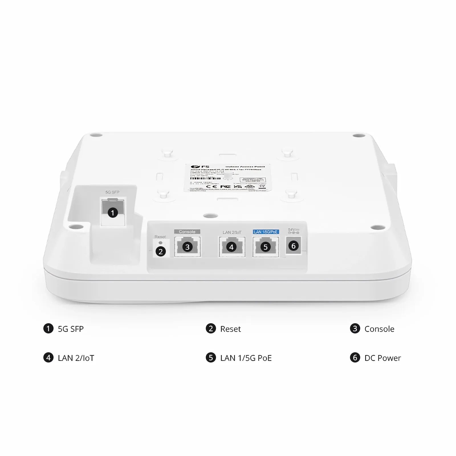 AP-N635, Wi-Fi 6E 802.11ax 7775 Mbps Indoor AP, Seamless Roaming & 4 × 4 MU-MIMO Three Radios, Manageable via Airware / Controller / Standalone (No PoE Injector)