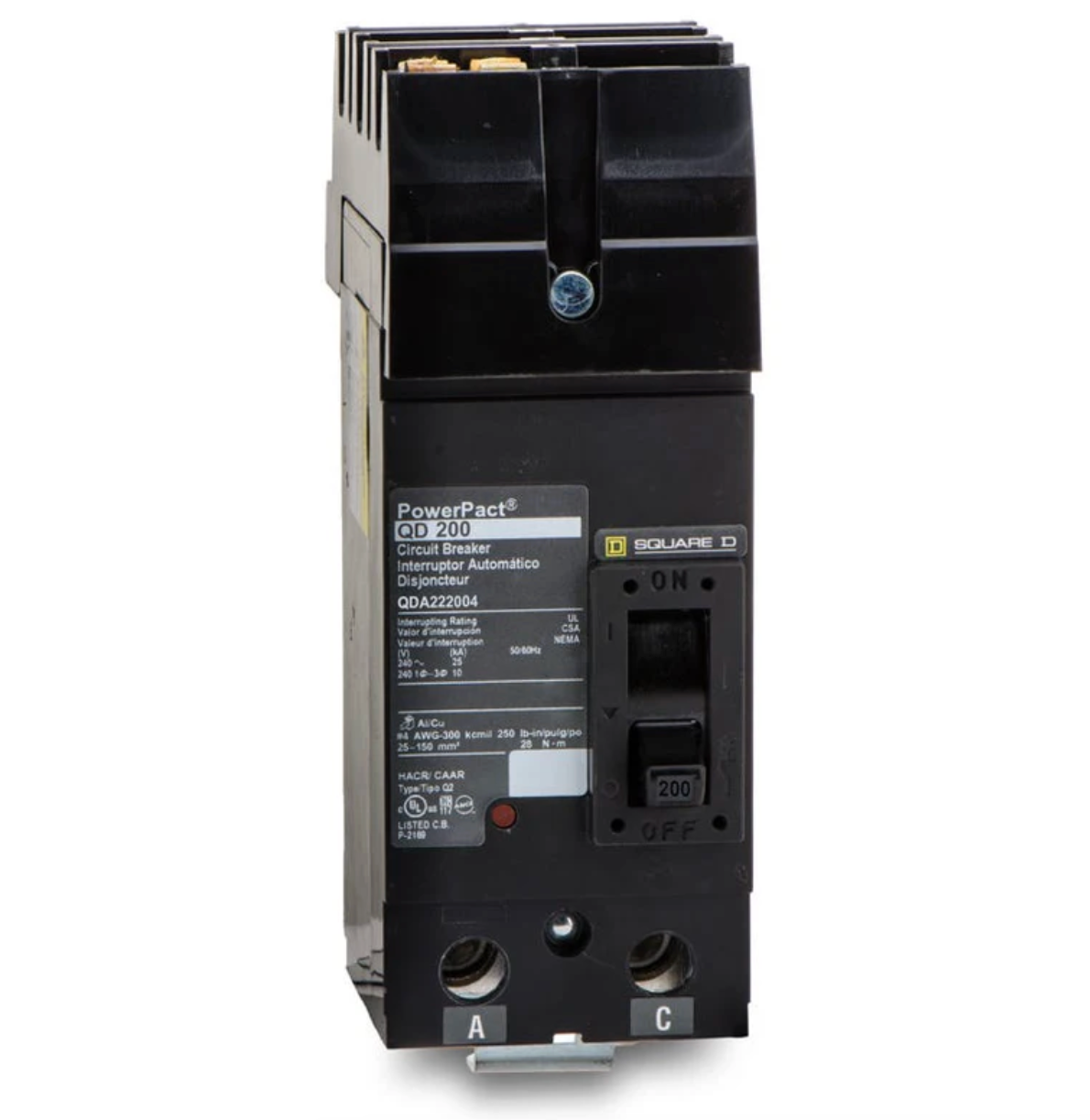 QDA222004 | Square D 2-Pole 200A 240VAC PowerPacT Q Molded Case Circuit Breaker
