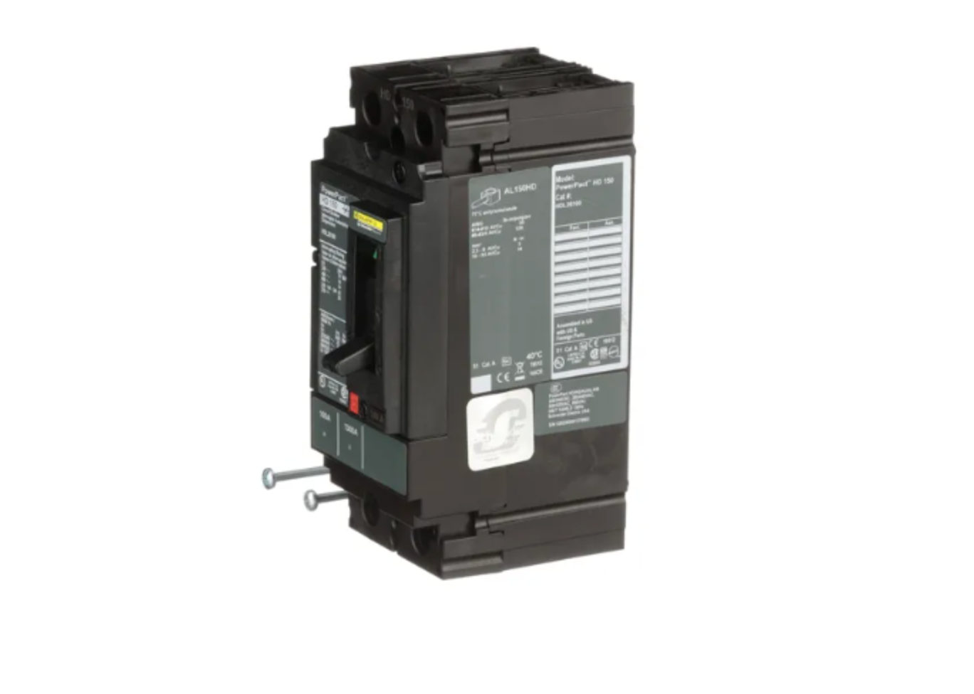 HDL26100 | Square D PowerPact H 100A 2-Pole Molded Case Circuit Breaker, 600V