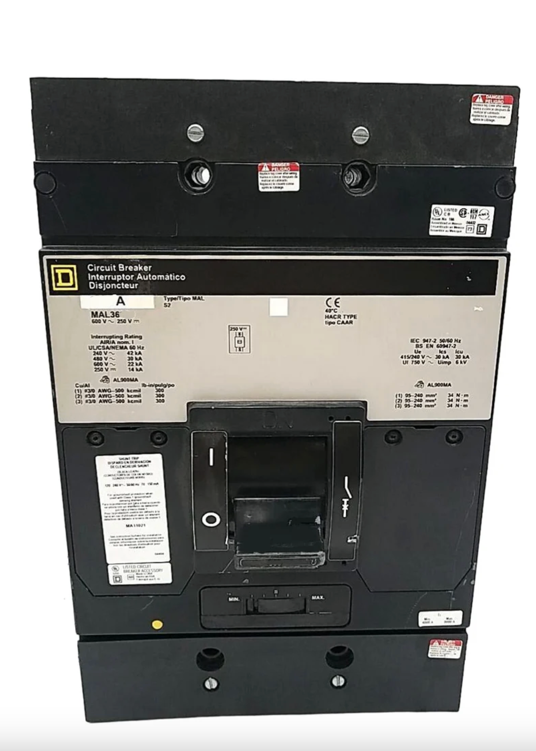 MAL261000 | Schneider Electric 1000A 2-Pole Thermal Magnetic Molded Case Circuit Breaker