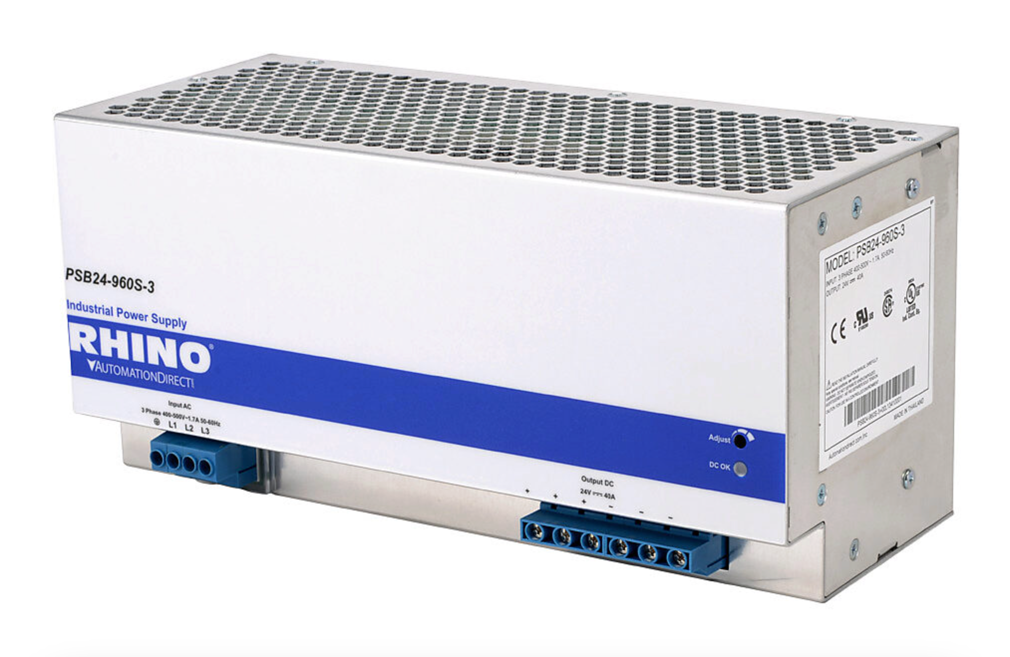 PSB24-960S-3 | Automation Direct RHINO SELECT 24VDC 960W 3-Phase Power Supply