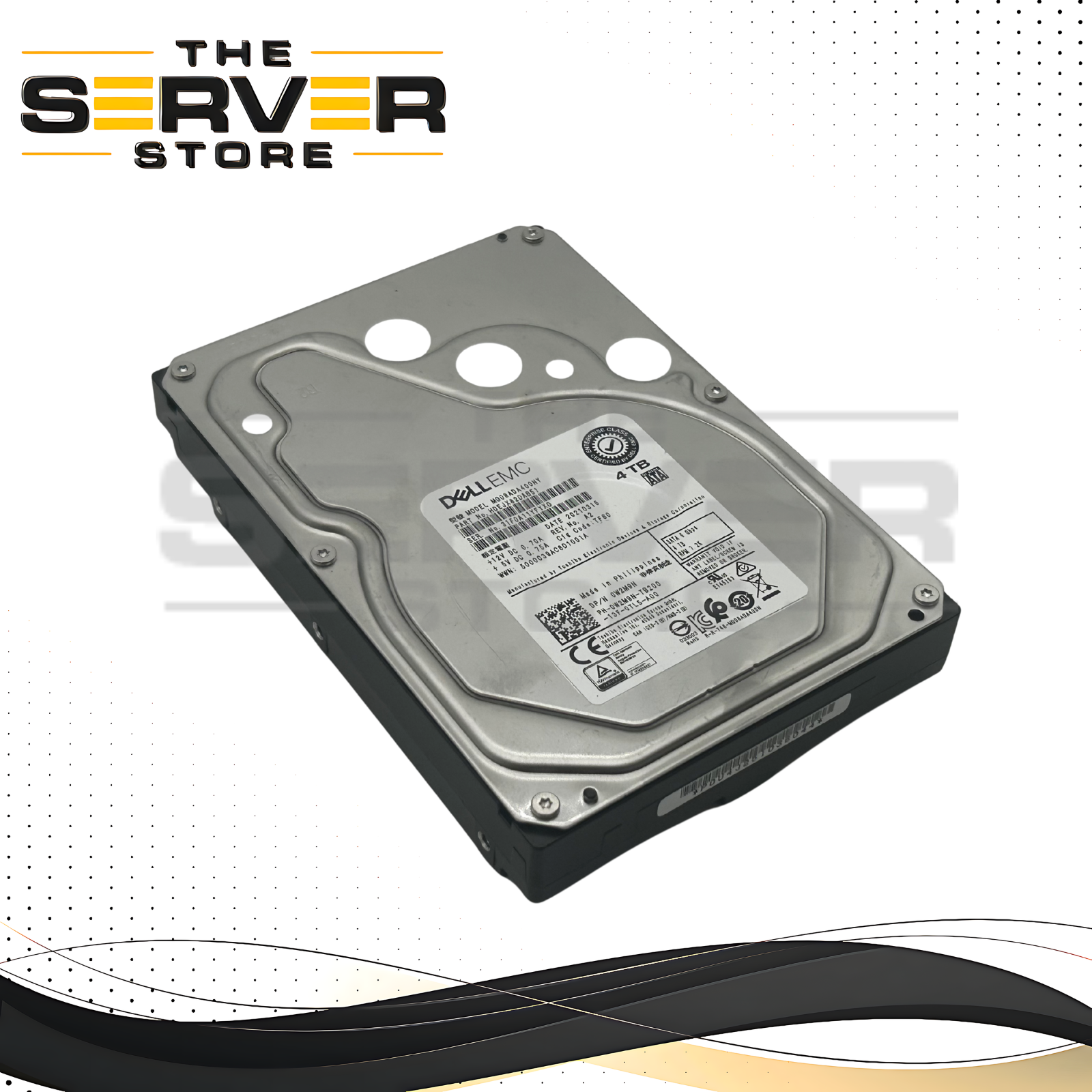 Dell 4TB SATA 6Gbps 7.2K LFF 3.5" HDD Hard Drive 0W2M9N W2M9N