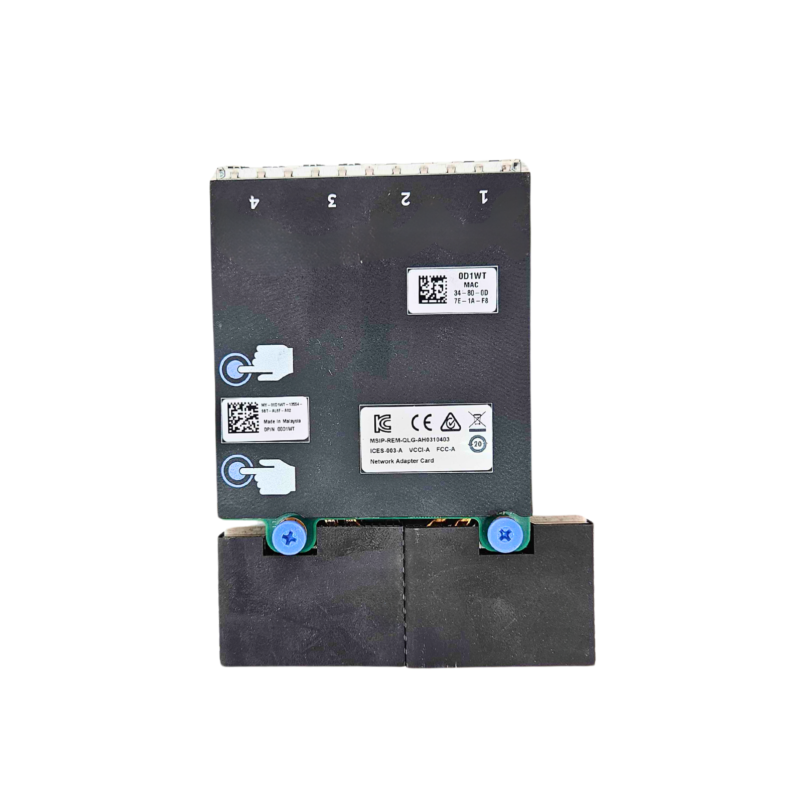 Dell Quad Port 2x 10GbE Base-T 2x 1GbE RJ-45 Network Daughter Card (0D1WT)