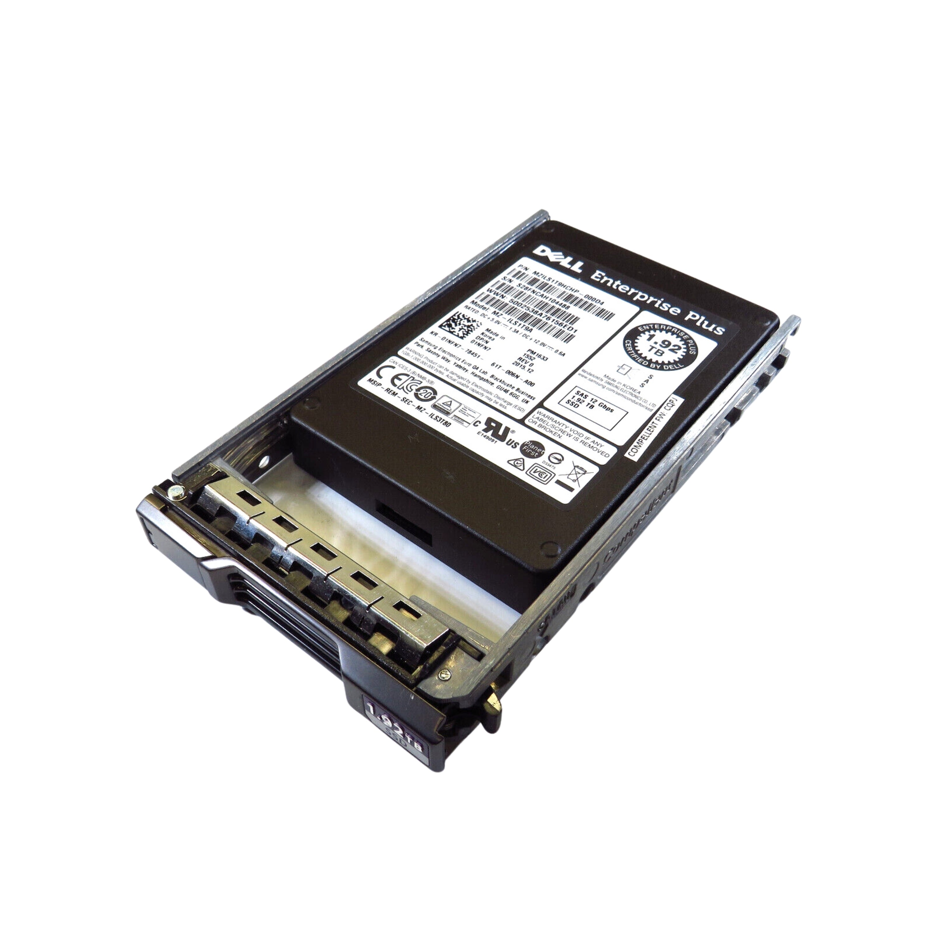 Dell Compellent 1NFN7 1.92TB 2.5" SAS 12Gbps SSD SSD Solid State Drive (Used - Good)