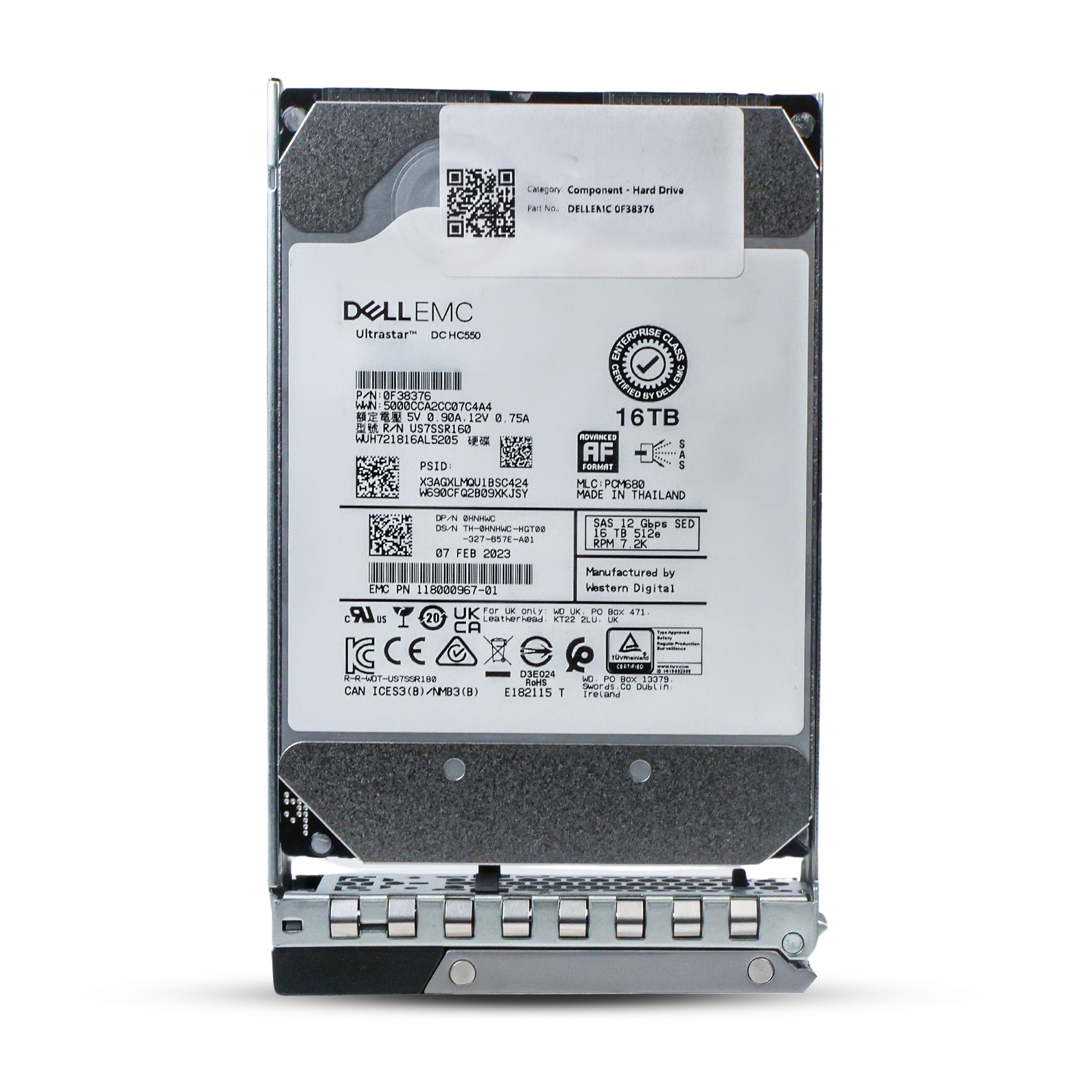Dell G14 TR0WG 16TB 7.2K RPM SAS 12Gb/s 512e 3.5in Refurbished HDD