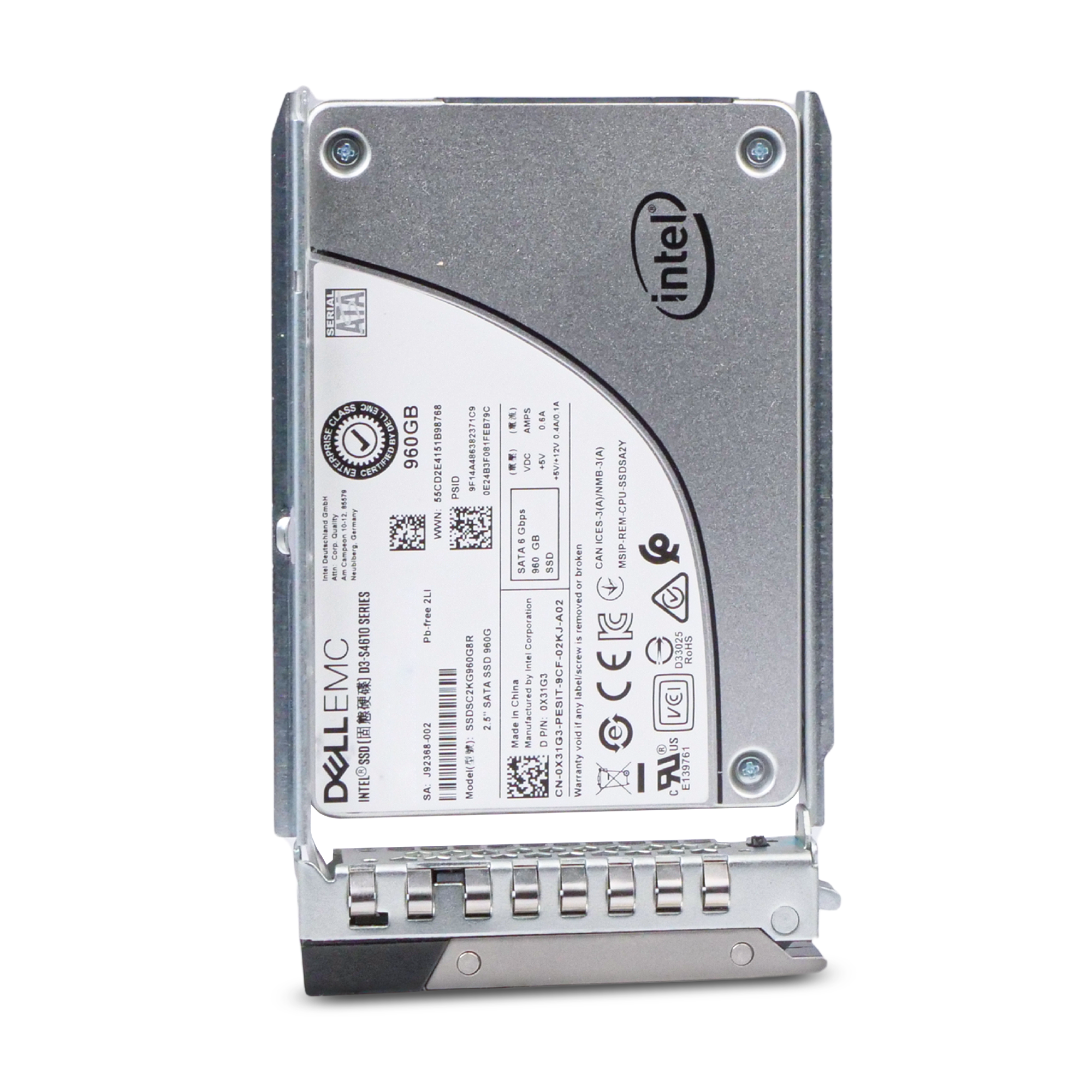 Dell G14 K624W 960GB 3 DWPD SATA 6Gb/s 3D TLC 2.5in Refurbished Mixed Use SSD