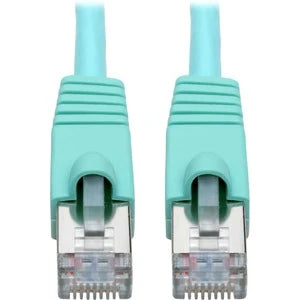 Eaton Tripp Lite Series Cat6a 10G Snagless Shielded STP Ethernet Cable (RJ45 M/M), PoE, Aqua, 1 ft. (0.31 m)