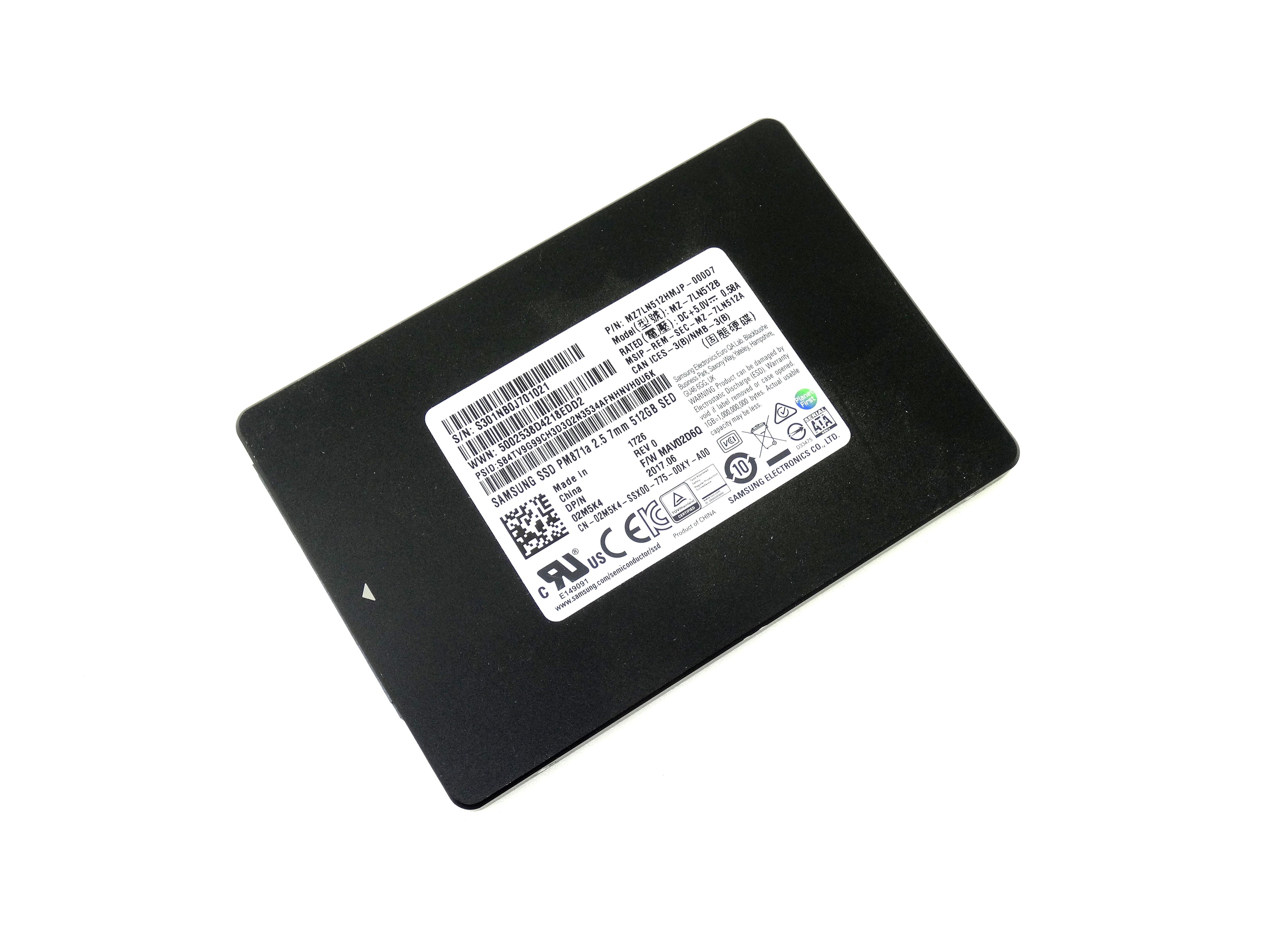 Dell Samsung PM871a 512GB 6Gbps SATA 2.5'' Solid State Drive SSD (2M5K4)