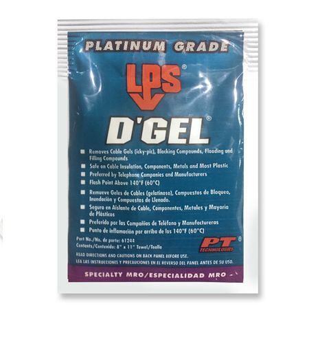 PT Technologies 61200 D'GEL-FO Fiber Optic Solvent Wipe, 1 Each