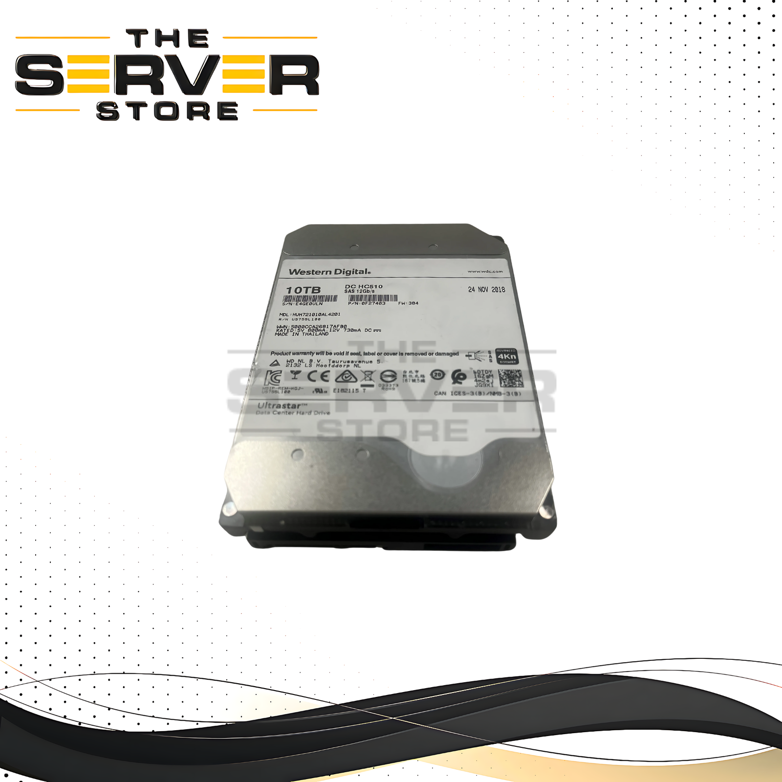 Western Digital 10TB SAS 12G 7.2K LFF 3.5" HDD Ultrastar 0F27403 HUH721010AL4201