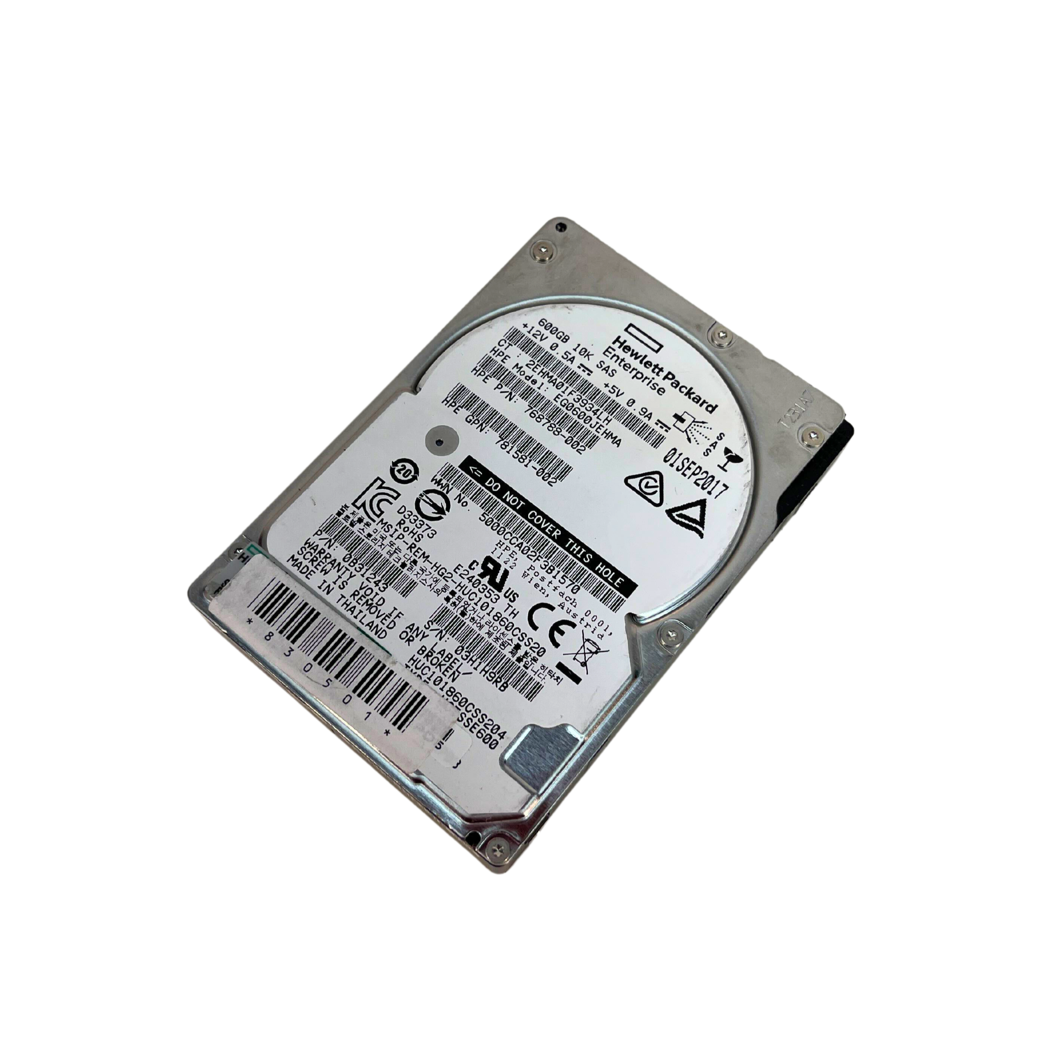 HPE 600GB 10K 12Gbps 2.5'' SFF SAS HDD Hard Drive (HUC101860CSS204)