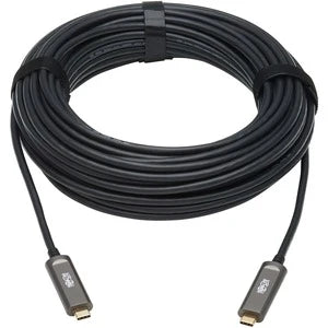 Eaton Tripp Lite Series USB-C AOC Cable (M/M) - USB 3.2 Gen 2 (10 Gbps) Plenum-Rated Fiber Active Optical Cable - Data Only, Black, 10 m (33 ft.)