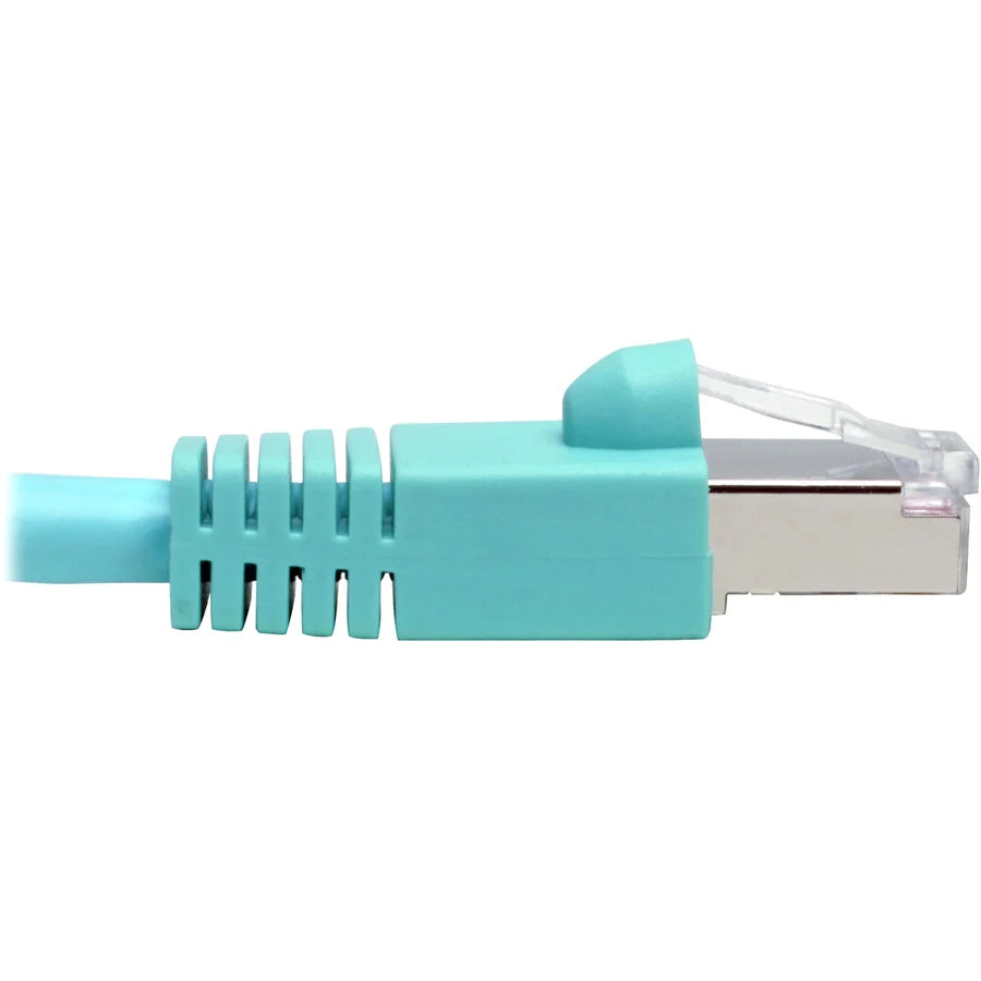 Eaton Tripp Lite Series Cat6a 10G Snagless Shielded STP Ethernet Cable (RJ45 M/M), PoE, Aqua, 1 ft. (0.31 m)
