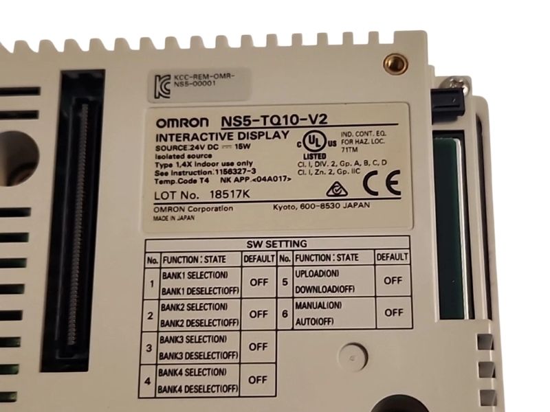 Omron NS5-TQ10-V2 5.7" TFT Touchscreen HMI Operator Interface Panel 24VDC