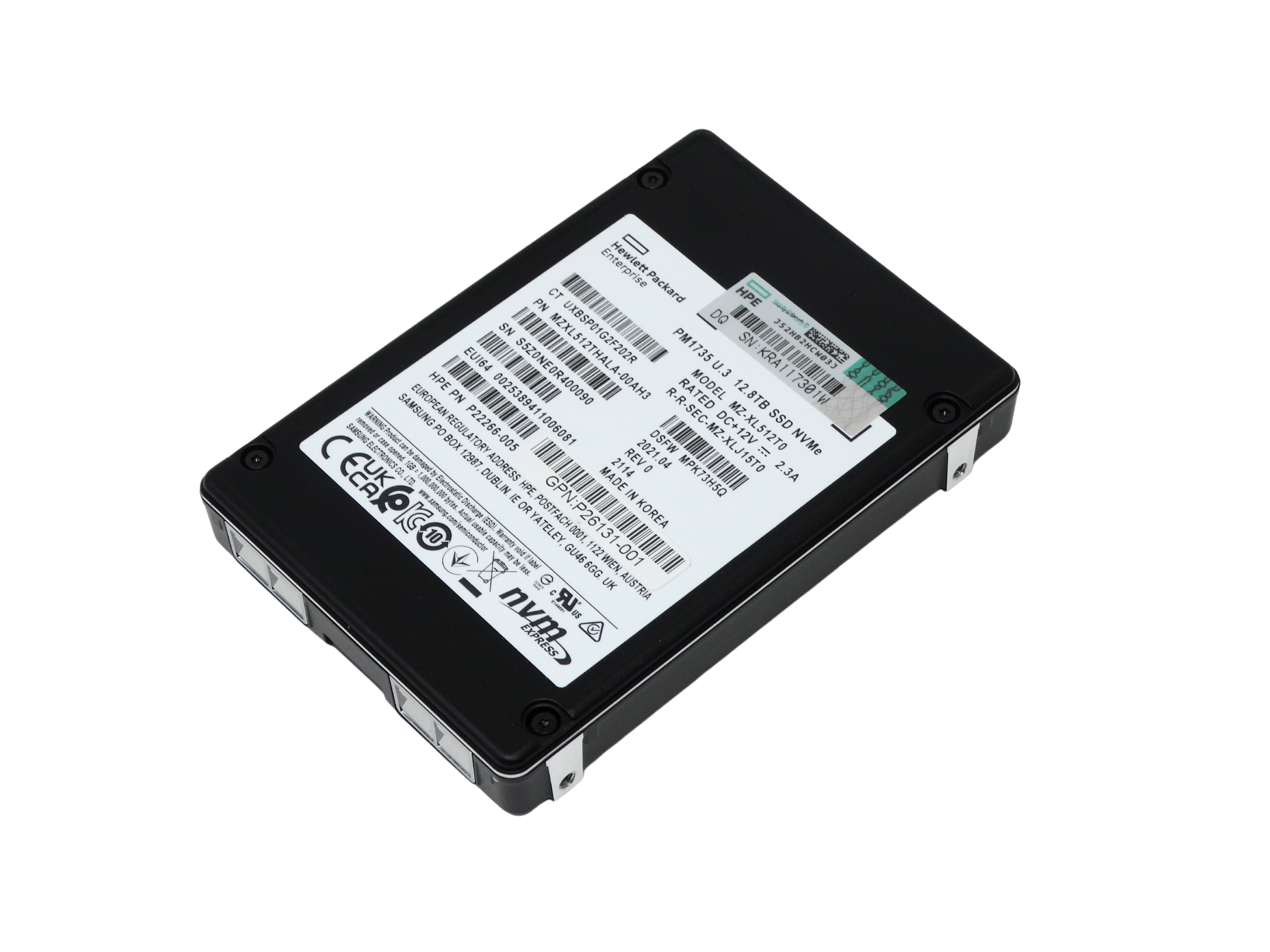 HPE Samsung PM1735 12.8TB U.3 NVMe 2.5'' SCN SSD Solid State Drive (P26964-001)