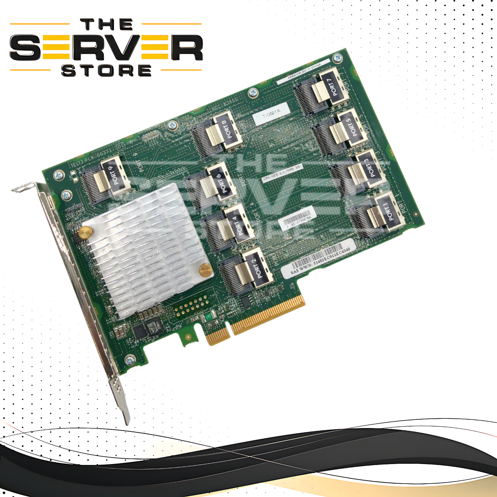 HPE ProLiant DL380 Gen10 12Gb/s SAS & 6Gb/s SATA Expander Card. Featuring 28-Physical Links Across 9x4 Internal Ports. PCIe 3.0 x8 Interface. P/N: 876907-001.