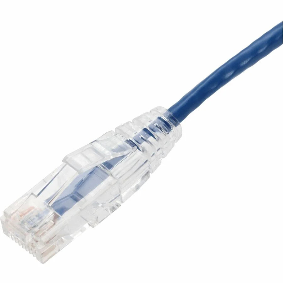 AddOn 3ft Blue CAT 6A Slim PVC Ethernet Cable Snagless Clear-Claw RJ-45 M/M