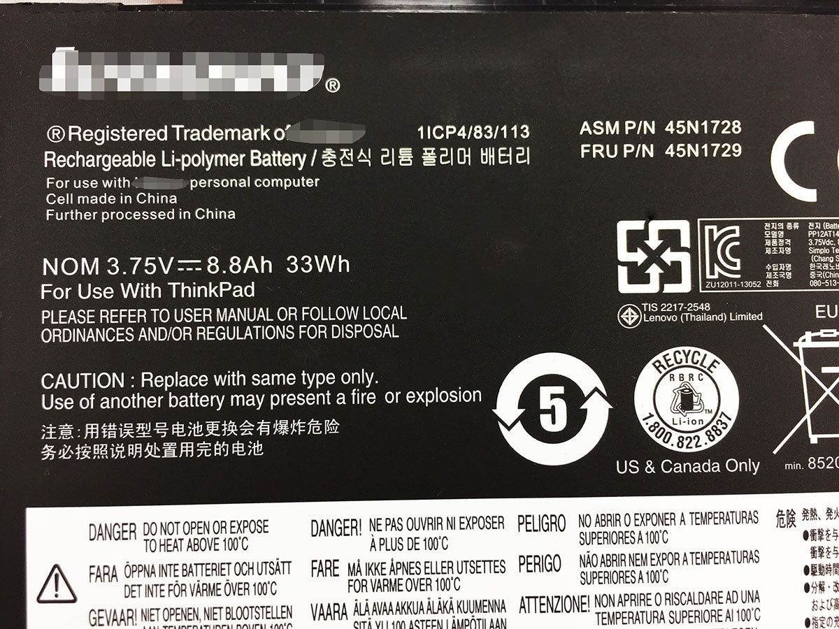 Lenovo 45N1726 45N1727 45N1728 45N1729 ThinkPad Tablet 10 battery