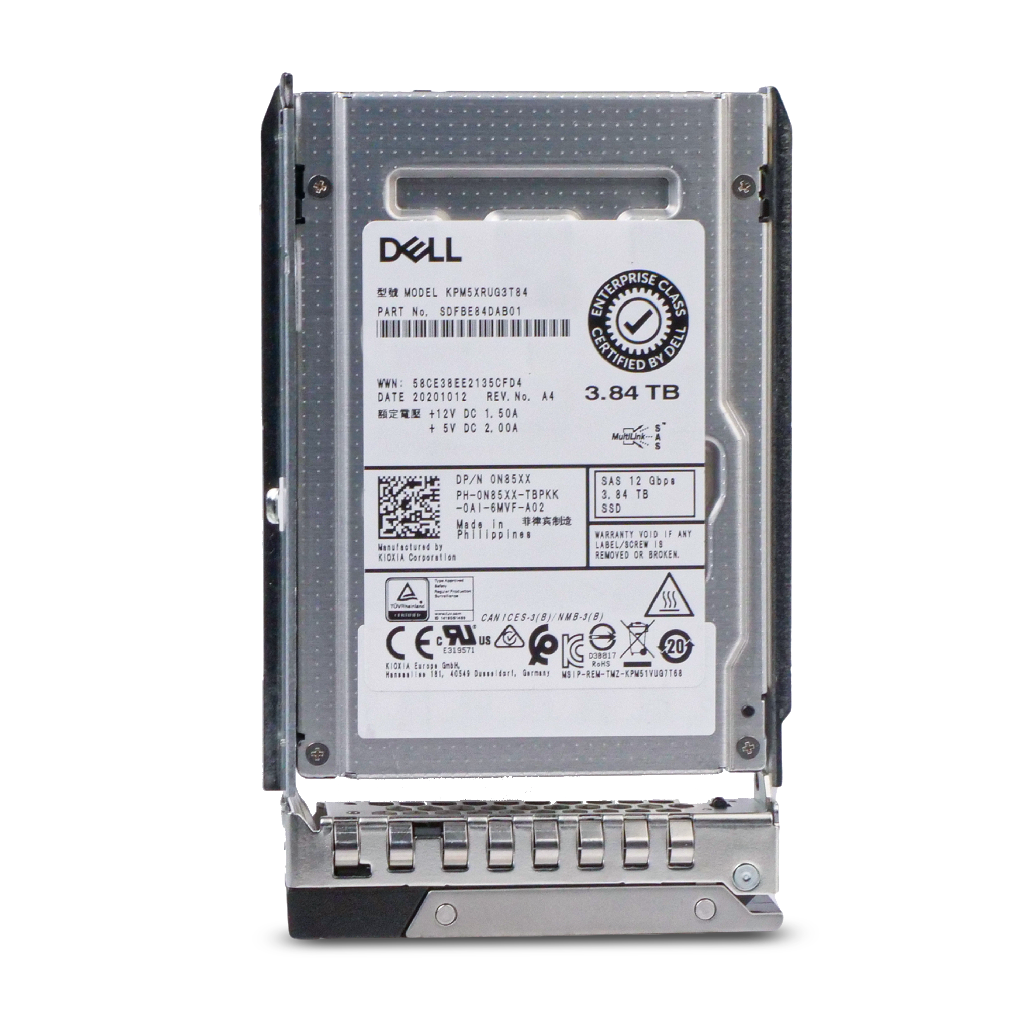 Dell G14 0PMX4N 3.84TB 1 DWPD SAS 12Gb/s Read Intensive 3D TLC 2.5in Refurbished SSD