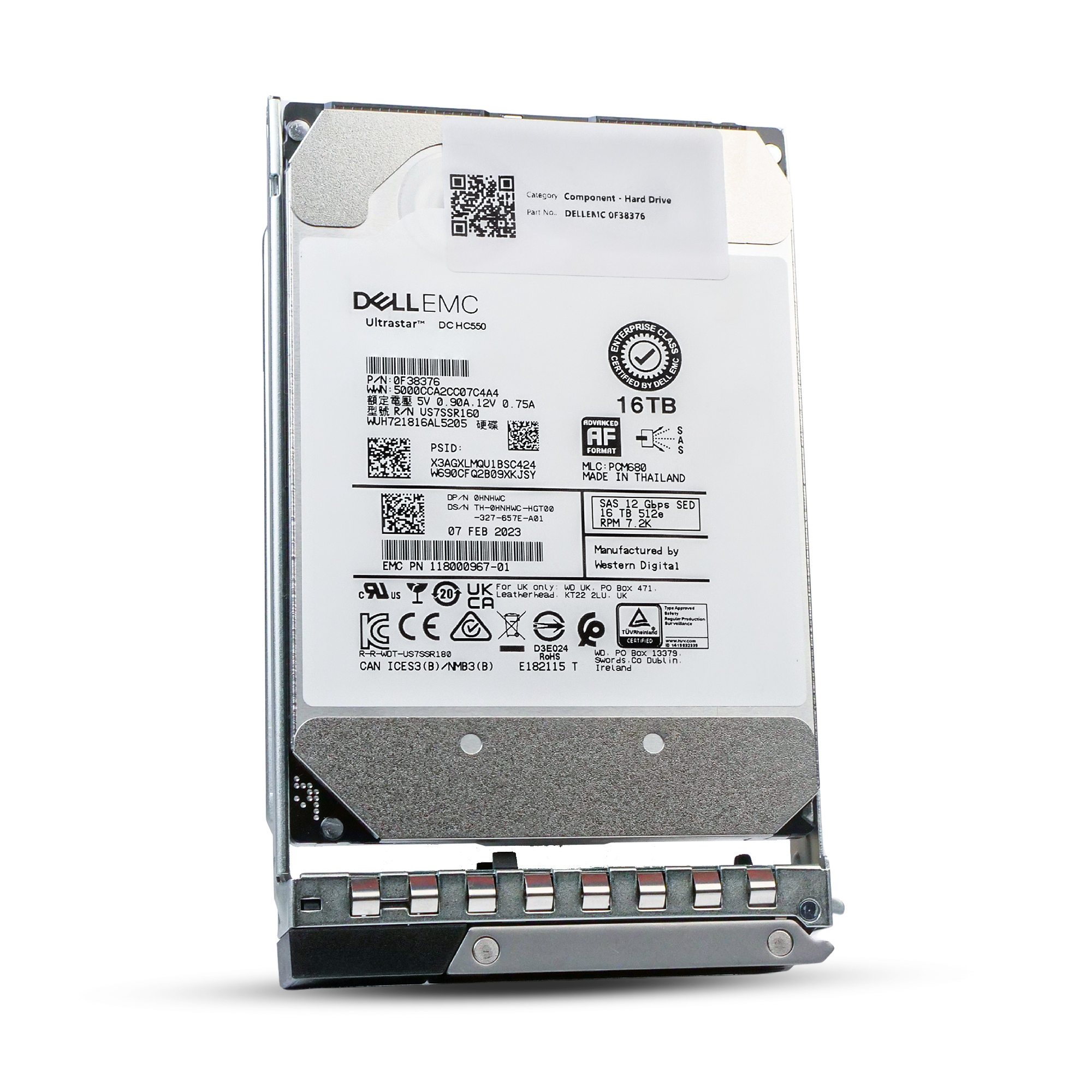 Dell G14 08MG73 16TB 7.2K RPM SAS 12Gb/s 512e 3.5in Refurbished HDD