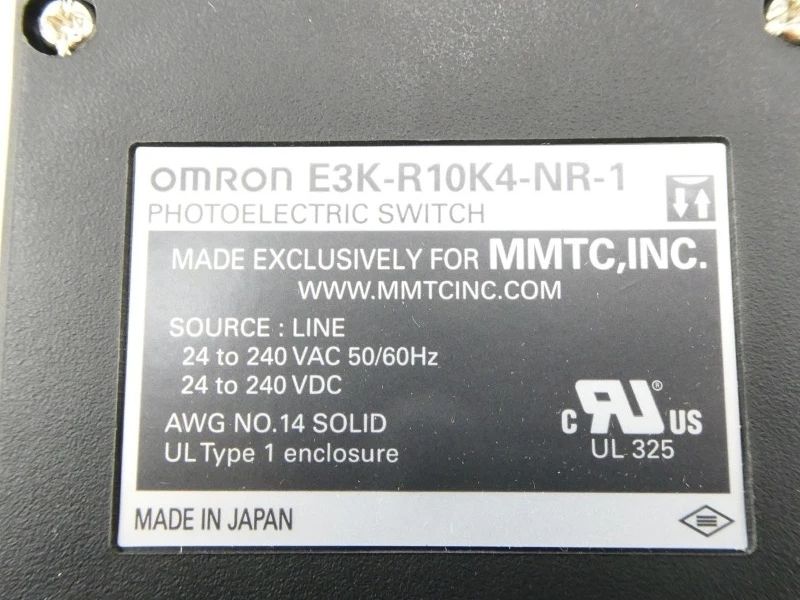 Omron E3K-R10K4-NR-1 Photoelectric Sensor Retroreflective 10m 24-240VAC/DC