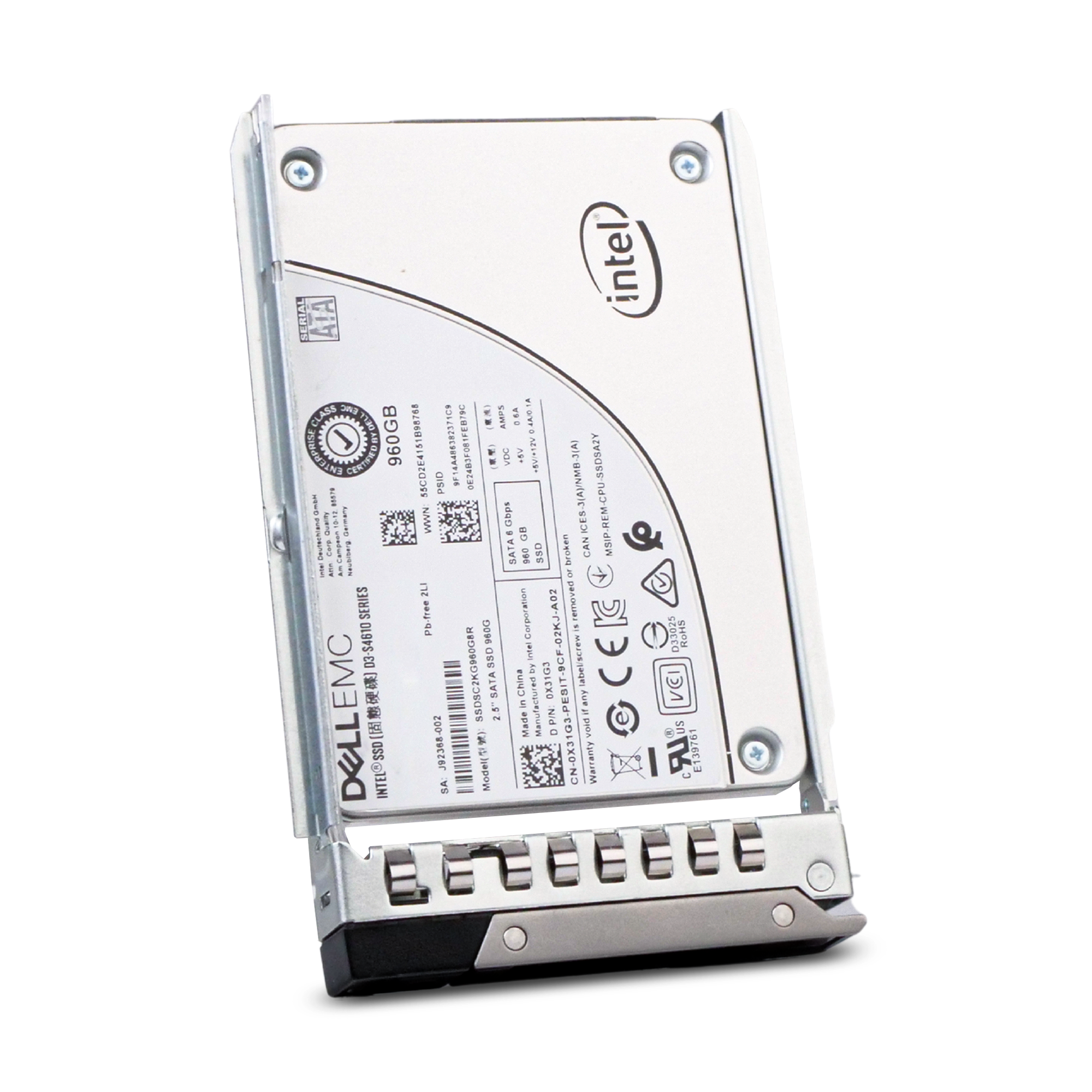 Dell G14 0WMG9K 960GB 3 DWPD SATA 6Gb/s 3D TLC 2.5in Refurbished Mixed Use SSD