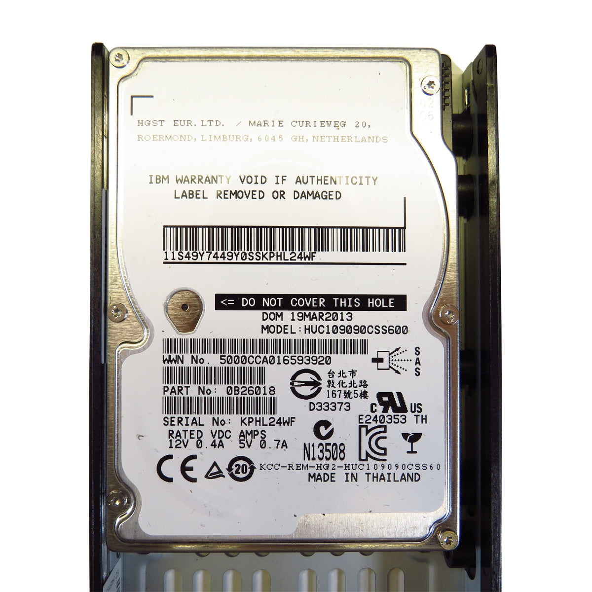 IBM 00Y2684 900GB 10K RPM 2.5" SAS 6Gbps HDD Hard Drive V7000 (Refurbished)