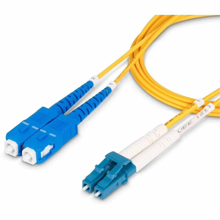StarTech.com 25m (82ft) LC to SC (UPC) OS2 Single Mode Duplex Fiber Optic Cable, 9/125, 100G, Low Insertion Loss, LSZH Fiber Jumper Cord