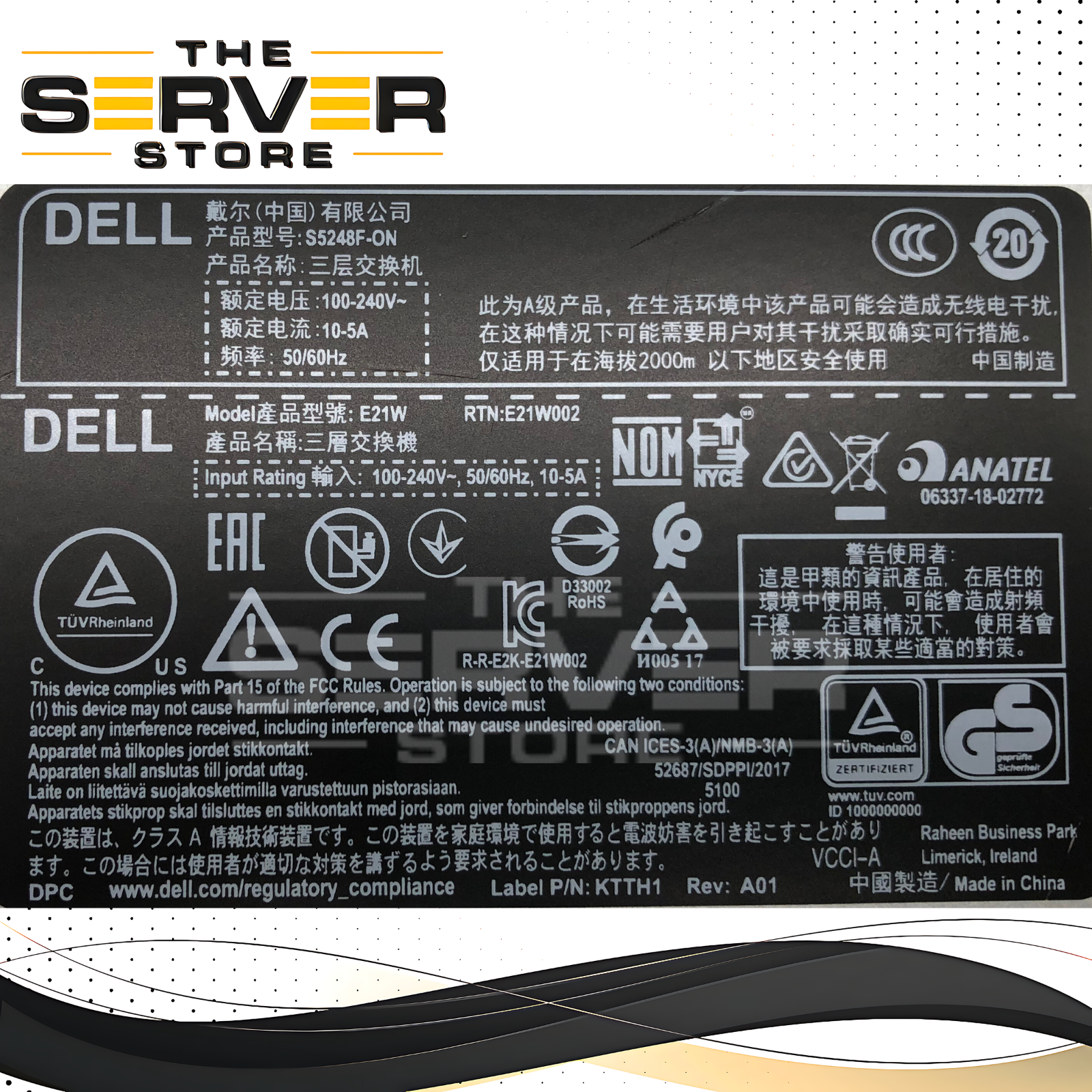 Dell EMC S5248F-ON 48x 25GbE SFP28, 2x 200GbE QSFP28-DD, 4x 100GbE QSFP28 Ethernet Switch with 750W PSUs and Front-to-Back Airflow. P/N: S5248F-ON-F.