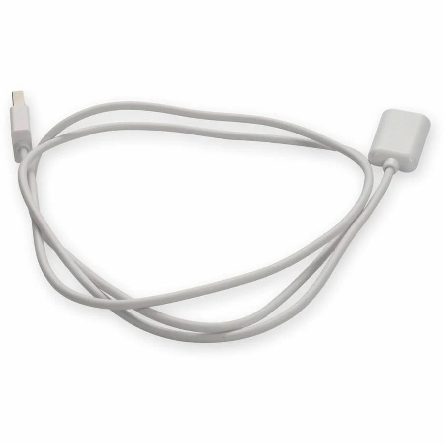 AddOn 2m USB A 2.0 Male to USB B 2.0 Female White Cable